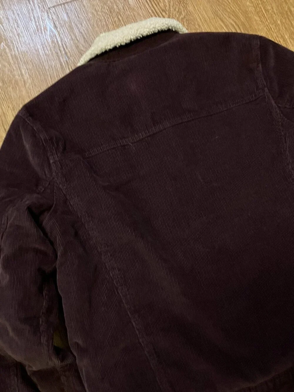 Marine Layer Boise Corduroy Sherpa Trucker Jacket Men's Medium Burgundy Brown